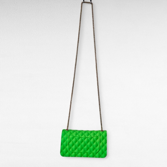 Hello, 3am... Green Jelly Quilted Chain Shoulder Crossbody Bag - Picture 5 of 14